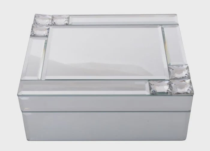 MIRROR CRYSTAL RECT JEWELLERY BOX